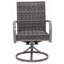 2 pièces Chaise de salle à manger pivotante en osier pour l'extérieur - Chaise en coton lavé à l'eau. Structure en fer robuste pour une utilisation en tout temps dans le patio, chaise