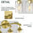 3-Light Dimmable Vanity Light With Water Glass Shades Brushed Gold Finish-125104605