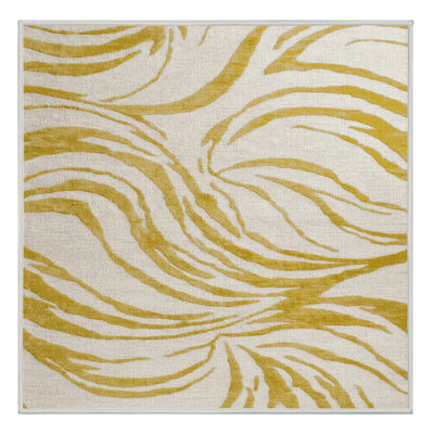 Machine Washable Abstract Beige Area Rug