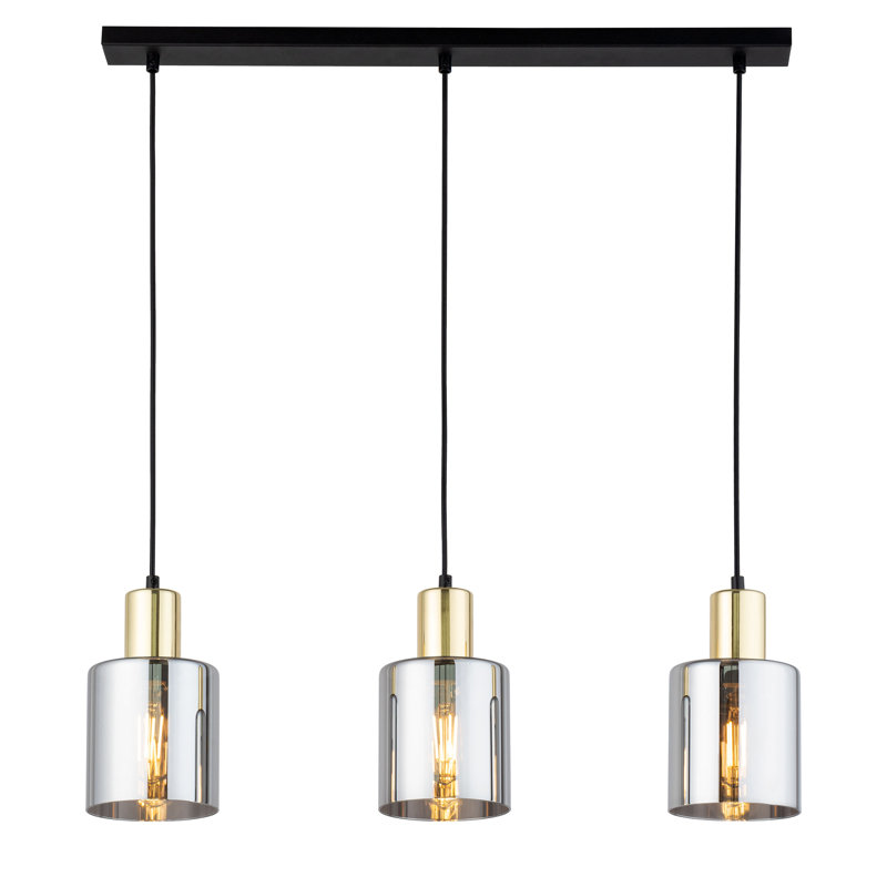 Azeem 3 - Light Kitchen Island Pendant, Gold/Gray