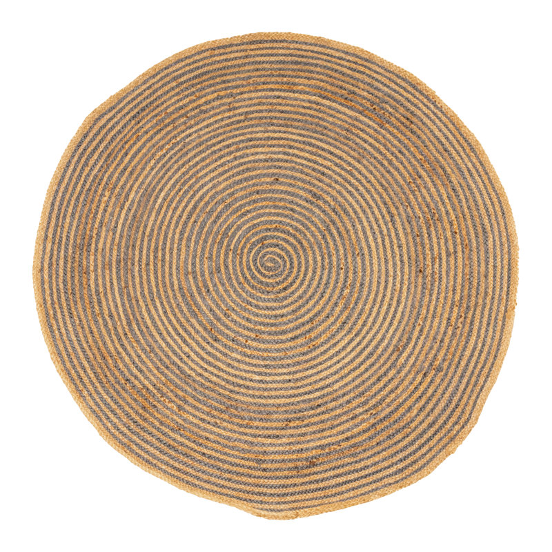 Tapis d'intérieur en jute tressé à la main Mckenney, Rond 6 pi