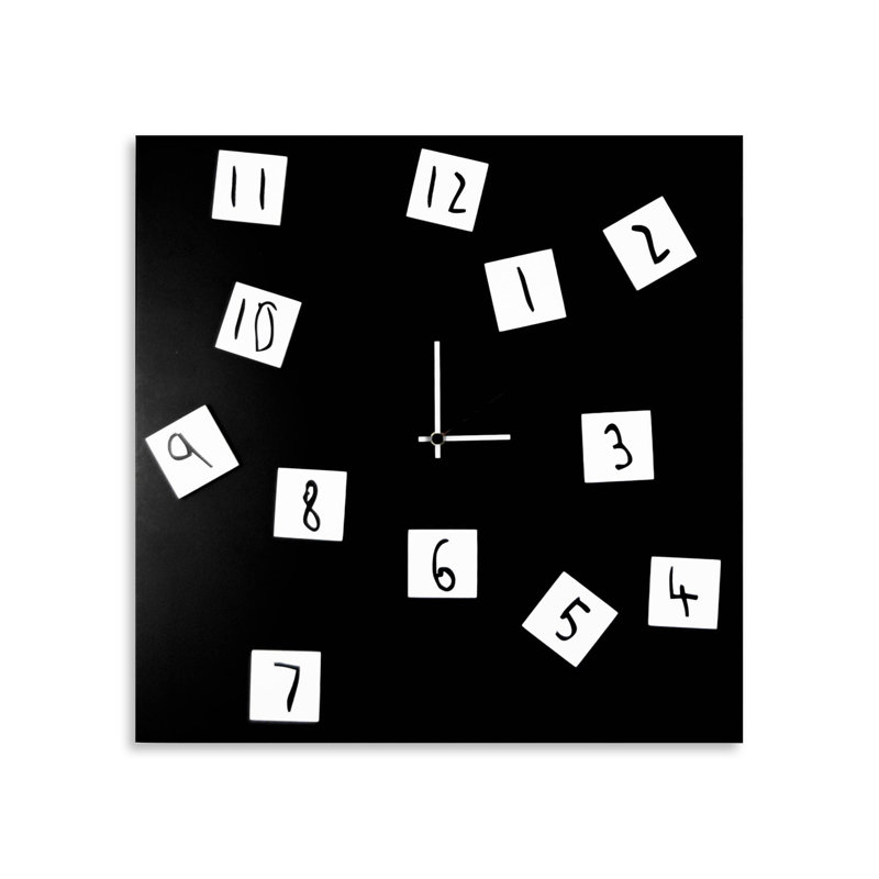 Niehaus Metal Wall Clock, Black/White