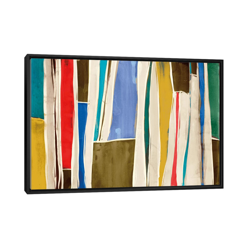 «Striped Flat I», impression sur toile, H 18 po x l 26 po x P 1,5 po, Toile avec cadre noir, Pas de tapis