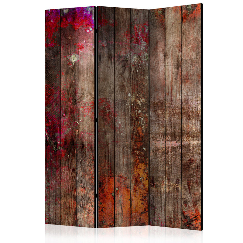 Greyer 135cm W x 172cm H 3 - Panel Solid Wood Folding Room Divider