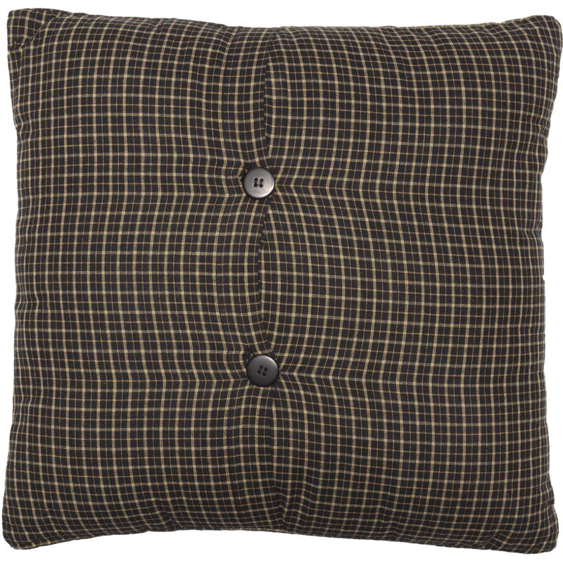 16" Black and Tan Embroidered Cotton Crow Pillow