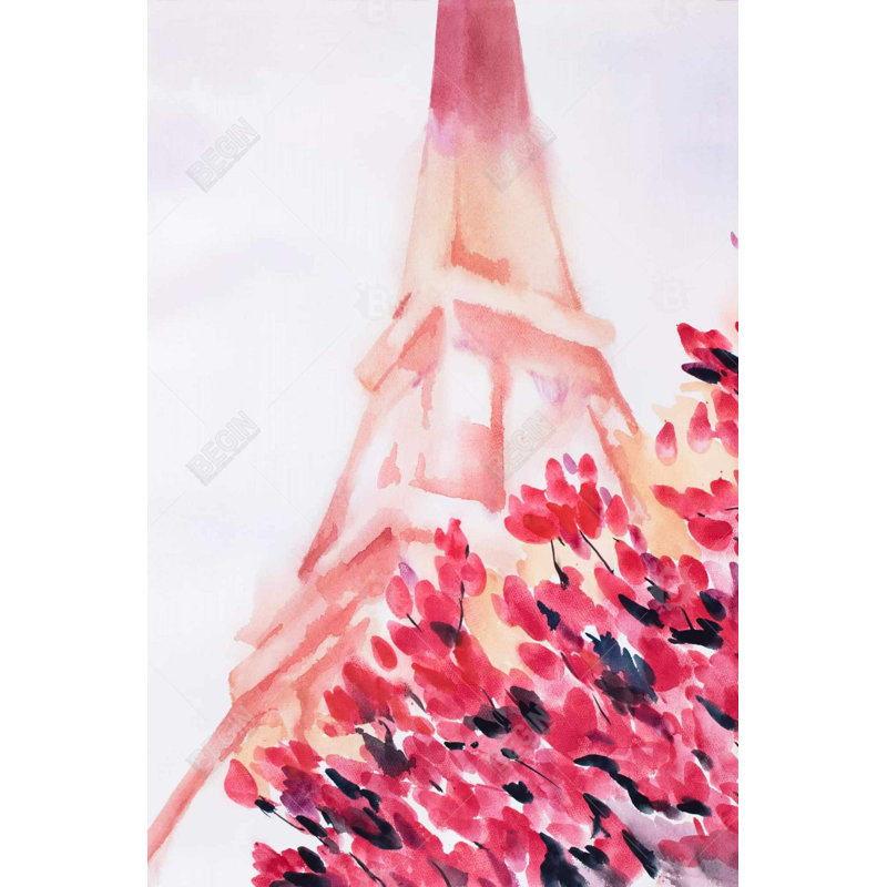 Pink Eiffel Tower - Metal Print for Pink Bedroom Decor