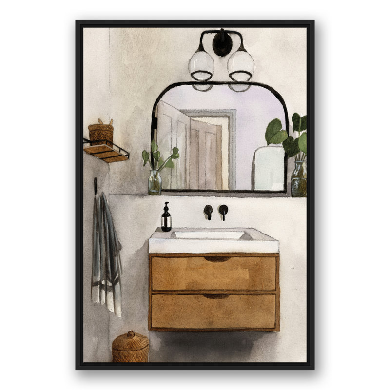 Modern Bathroom, reproduction d'art sur toile, H 37,75 po x l 25,75 po x P 1,75 po