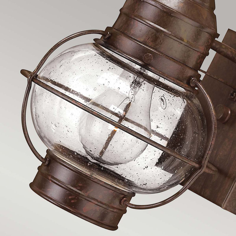 Beebe Sienna Bronze Outdoor Wall Lantern, 35.6cm H x 18.4cm W x 20.3cm D