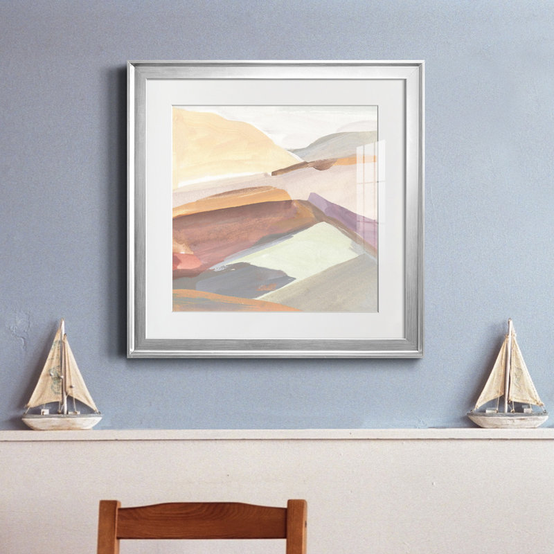 Bordure du canyon I - Tableau encadré sous verre acrylique, grand format, idéal pour le salon, Papier avec cadre argenté