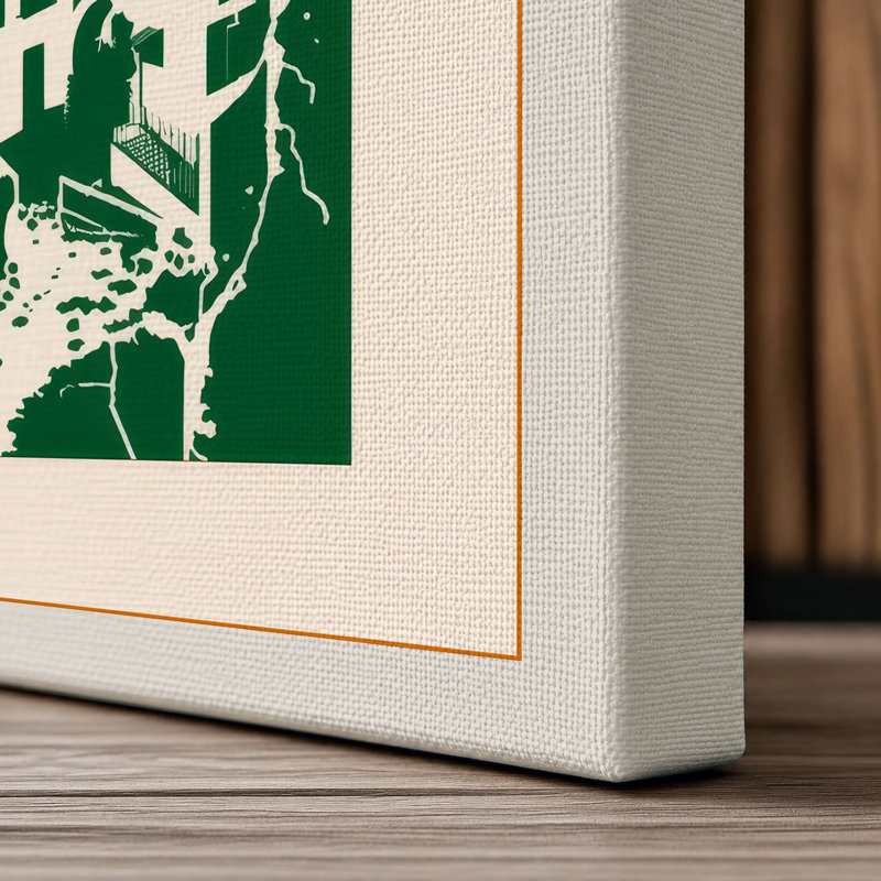Hillside Town Modern - Wrapped Canvas, 18x12 - 45.7 x 30.5 cm, Cream Border