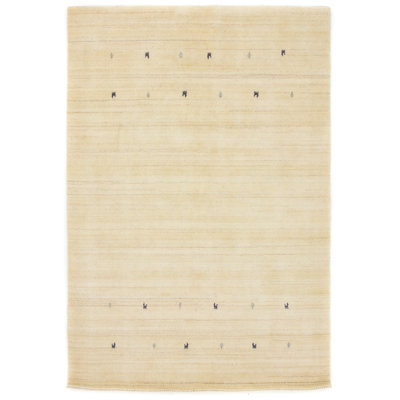 Handwoven Wool Gabbeh Uni White Rug