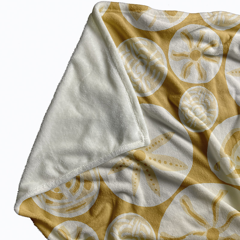 Couverture polaire Safari, L 30 po x L 40 po, Jaune/blanc