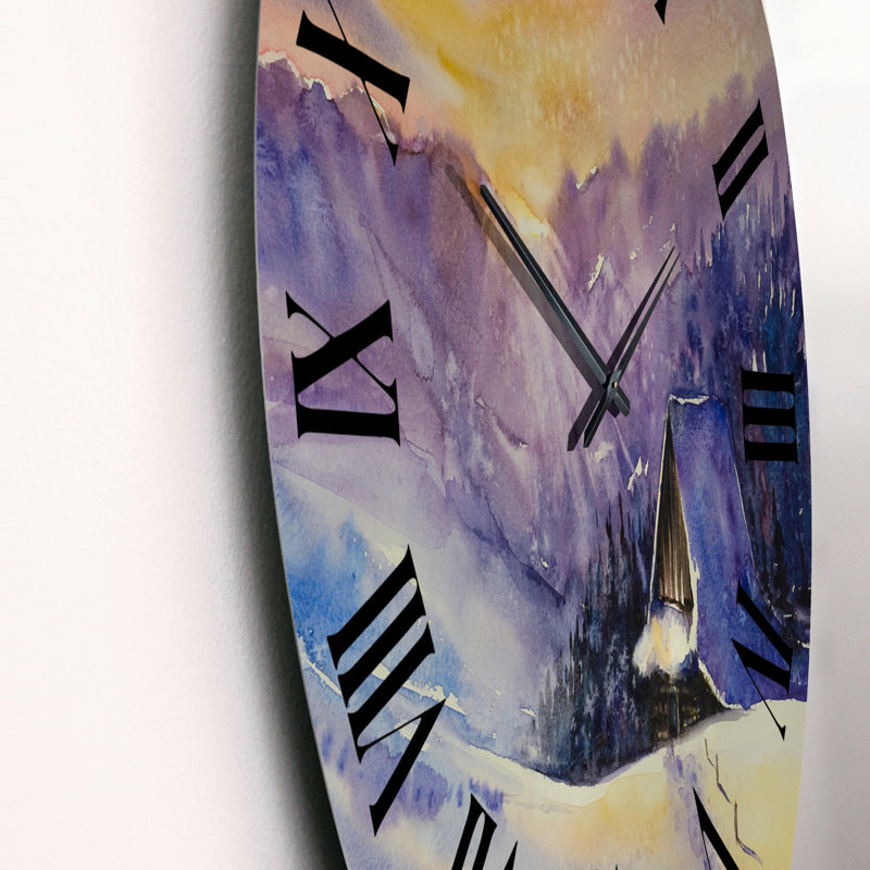 Horloge murale traditionnelle mauve Sunset, Moyen