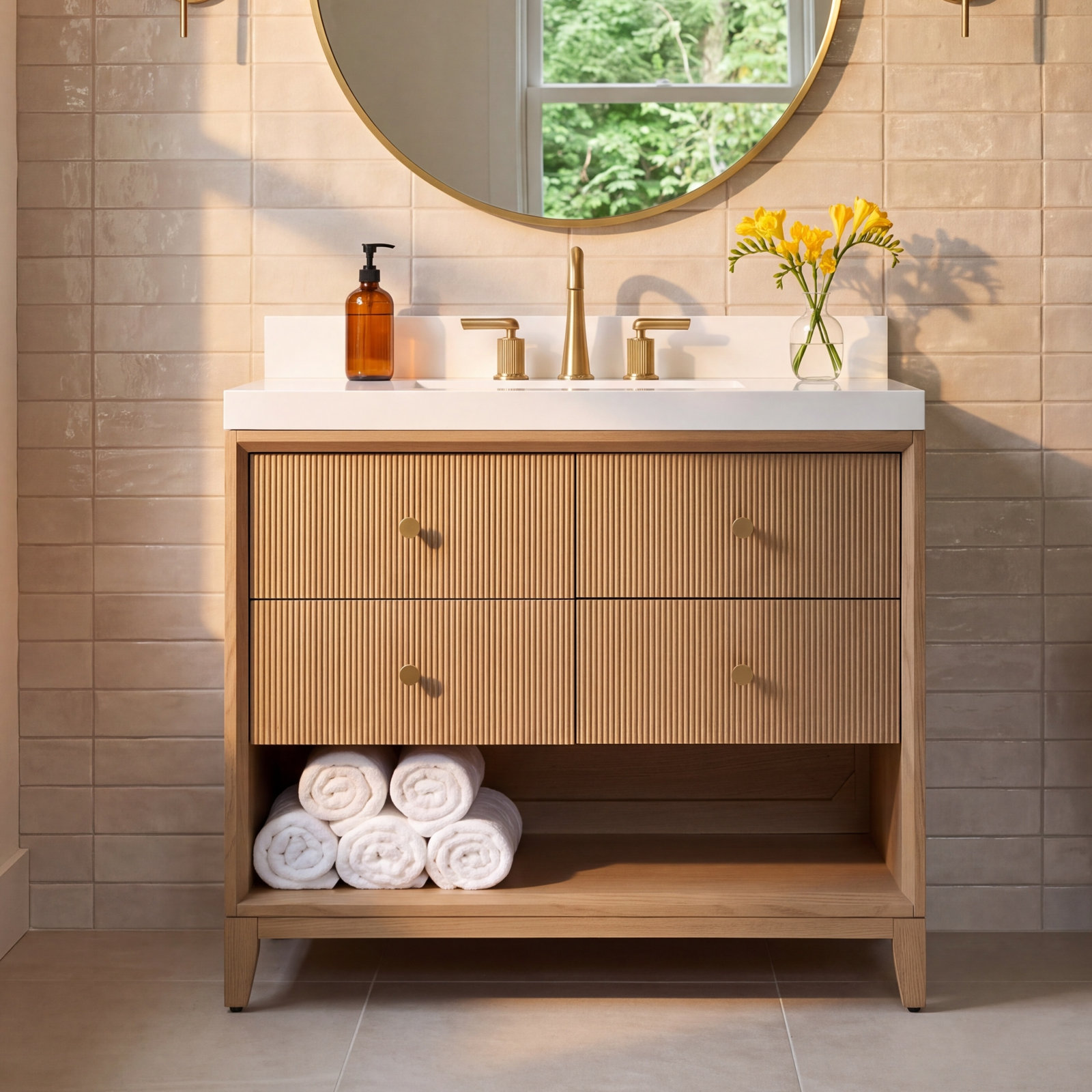 Ancerre Bathroom Vanity , Oak, 36"