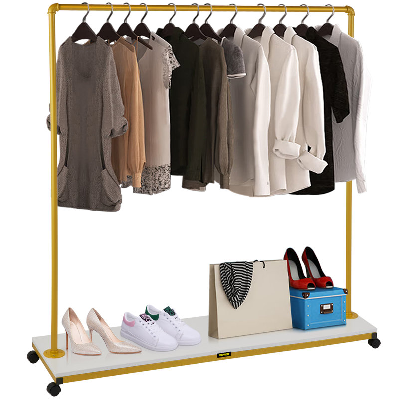 Zanas 59.1'' Rolling Industrial Pipe Clothing Rack