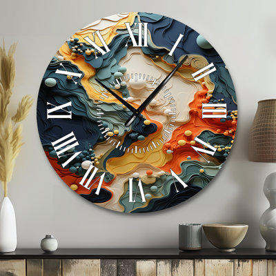 Biomorphism Organic Forms II - Biomorphism White Face Wall Clock