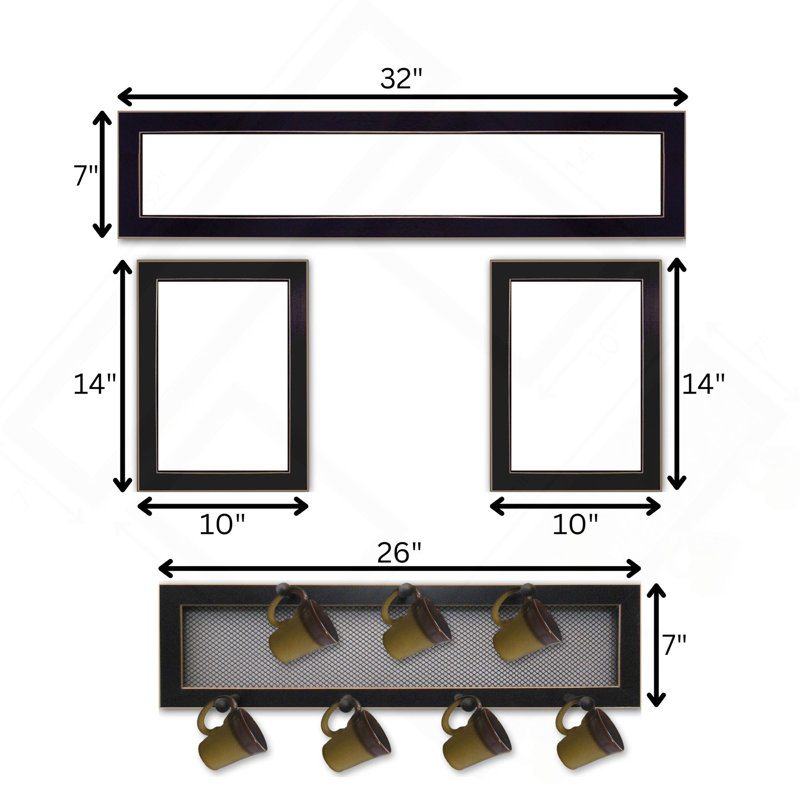 «Kitchen Collection VI», ensemble de porte-gobelets 4 pièces avec 7 tasses «Kitchen Collection VI» par Millwork Engineering