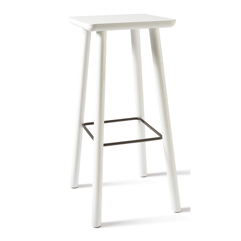 Solid Wood Counter Stool, White