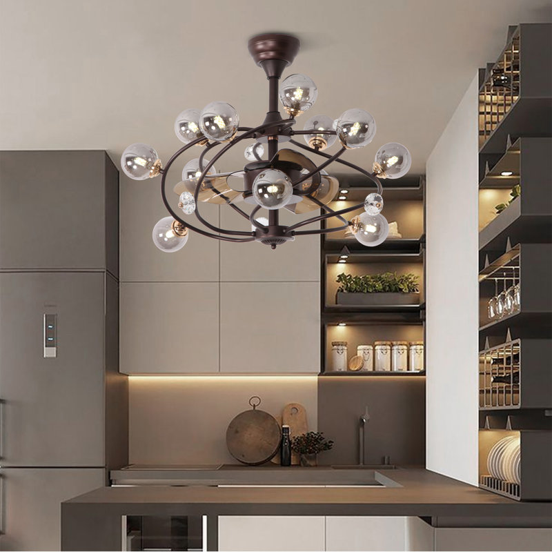 Birgitta Ceiling Fan with Light Kit, Smoke
