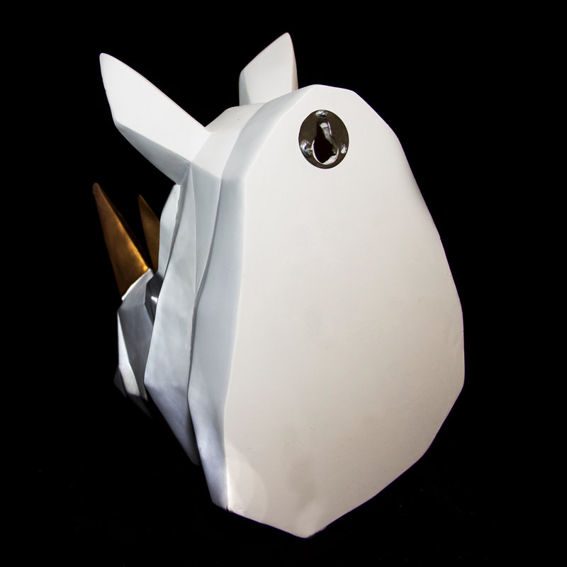 Rhino Wall Décor, Single, White