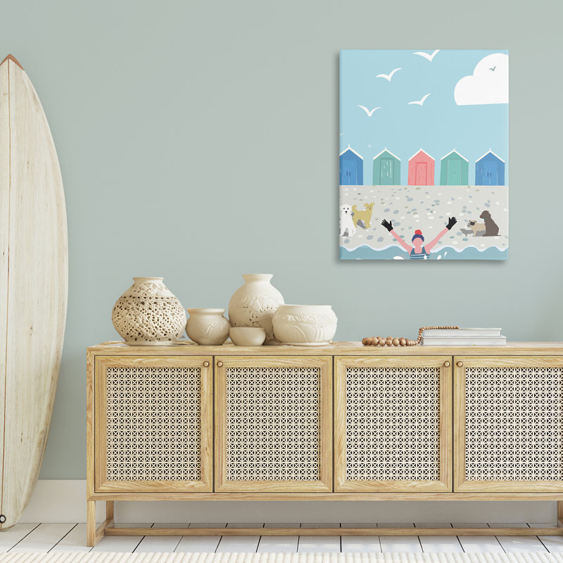 «Dog Friends on Beach» par Betty Boynes, H 40 po x l 30 po