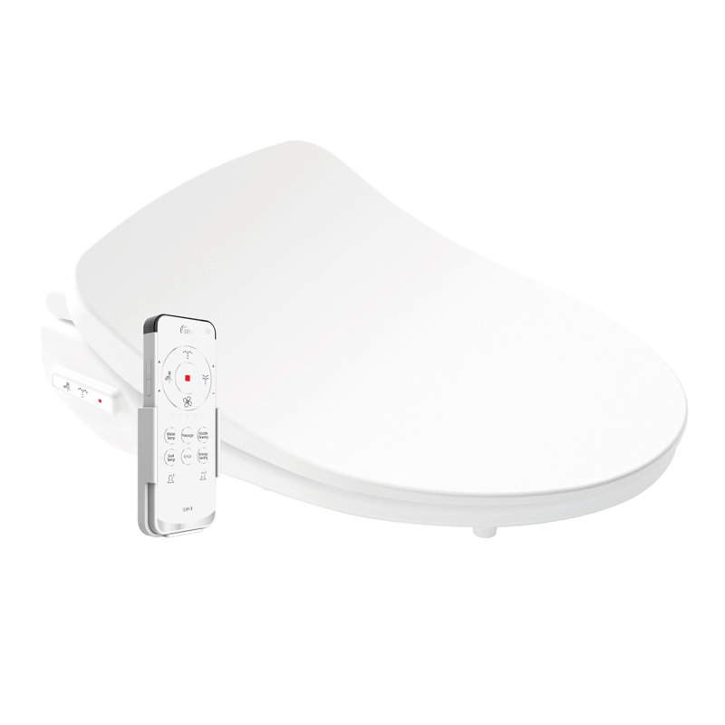 Slim Three Bidet Toilet Seat, Adjustable Water Temperature With Warm Air Dryer, Elongated
