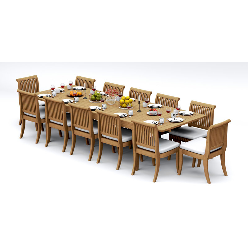 Giva Outdoor 13 - Piece Teak Dining Set