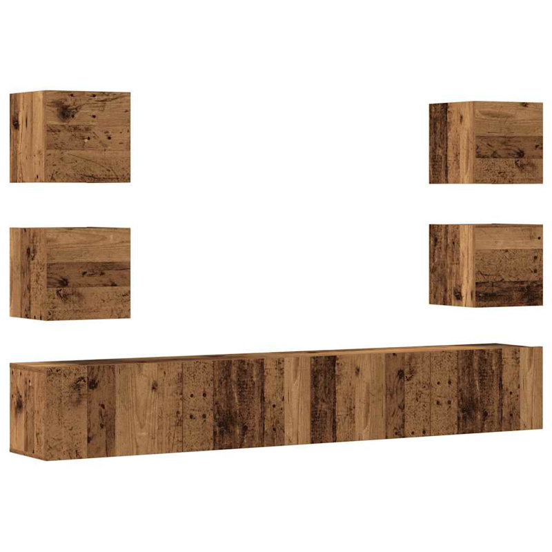 Blackett Unfinished Entertainment Centre for TVs up to 88", Old Wood, 200cm