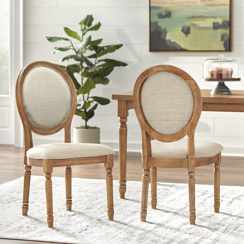 Fowey 19.5'' H Upholstered Side Chair, Beige, Brown