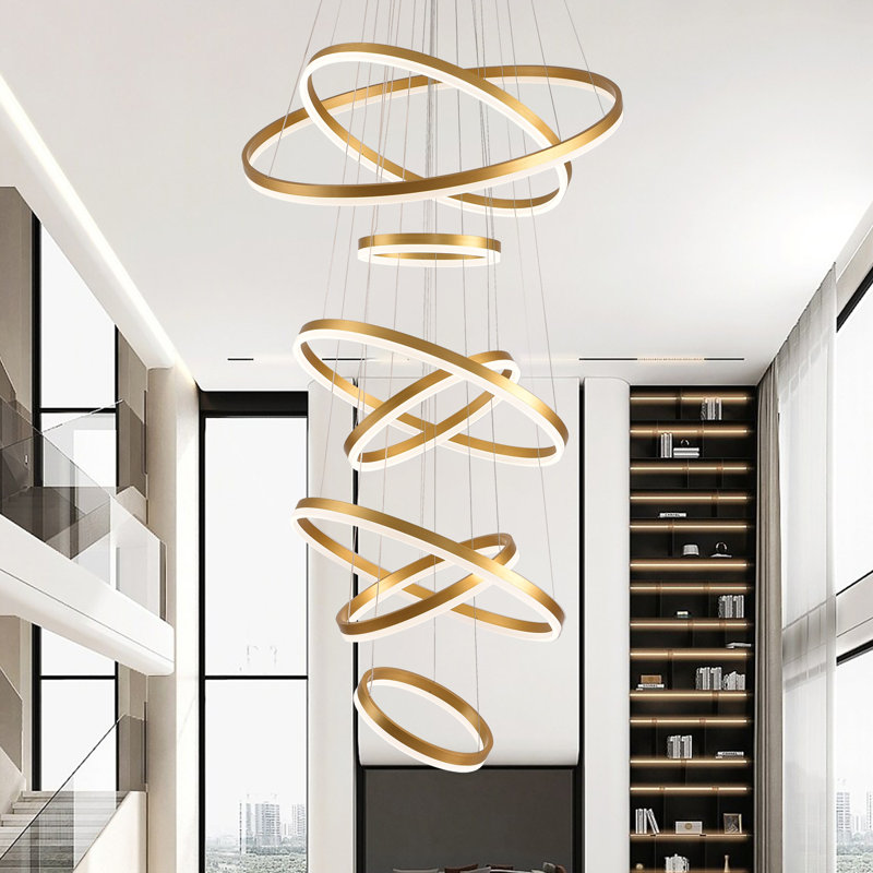 Khamarion Dimmable Round / Oval Chandelier, Gold