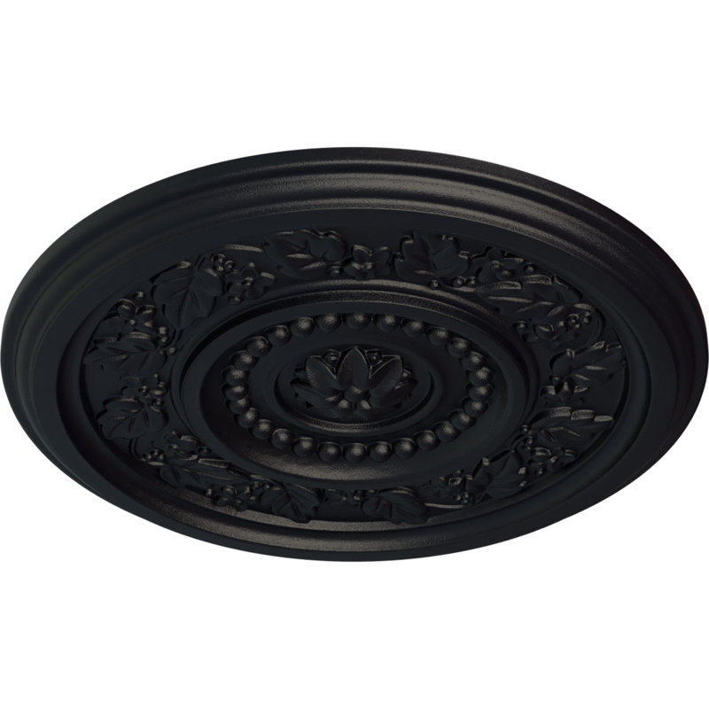 Médaillon de plafond H 16,125 po x l 16,125 po Marseille, Gris acier