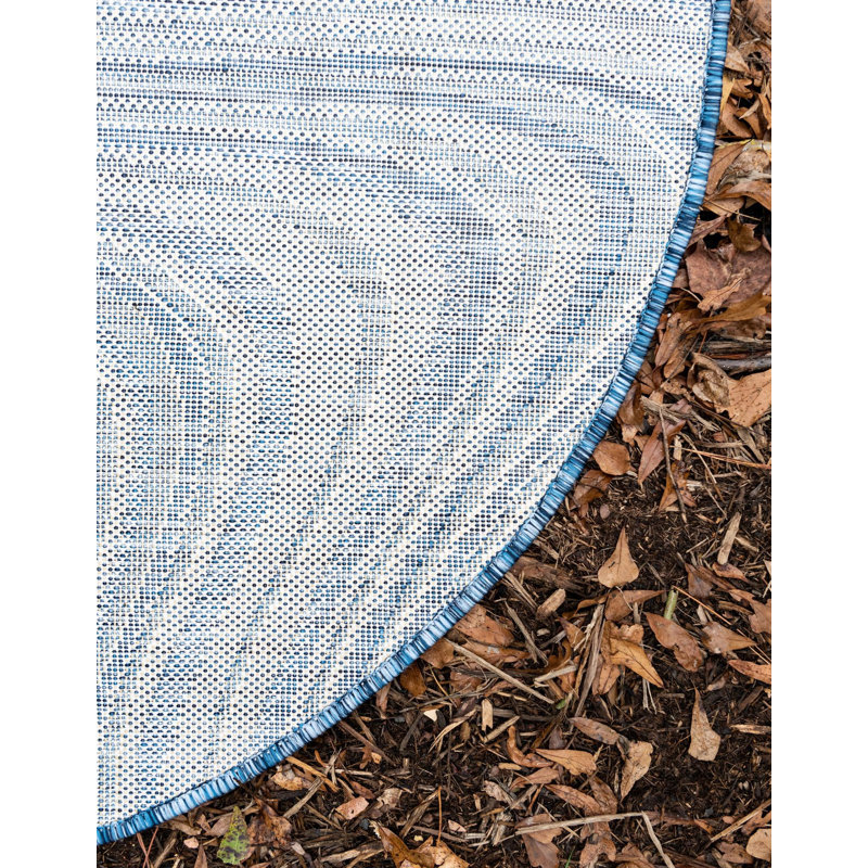 Tapis bleu marine Gab Gabab, Rond 4 pi 1 po