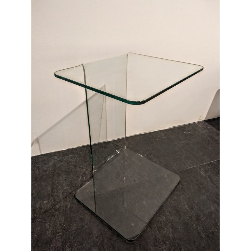 Caudell Glass Top C Table End Table