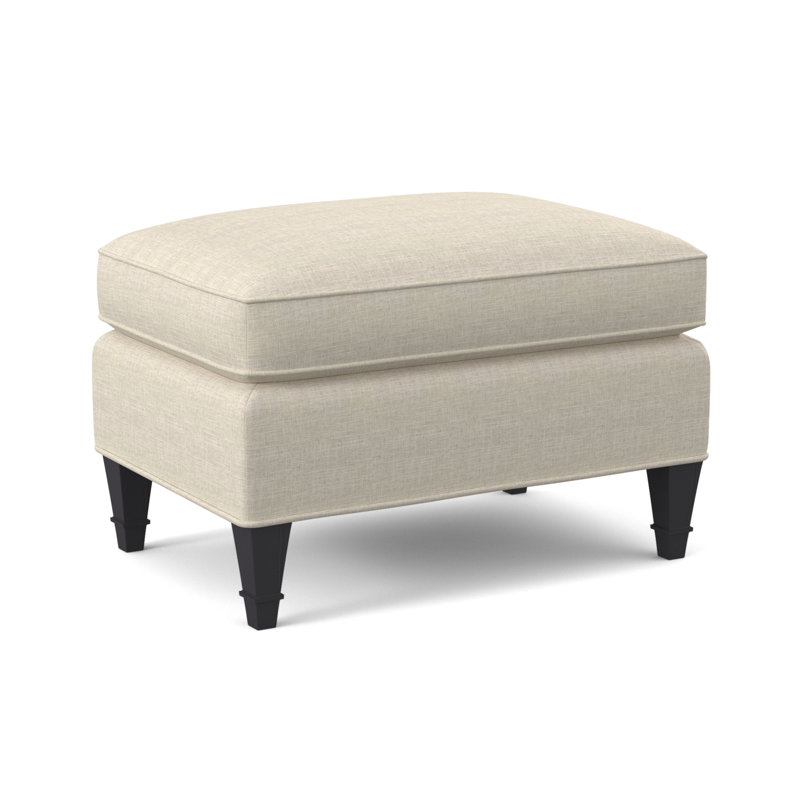 Everton Ottoman, Venice Linen, Vintage Ebony