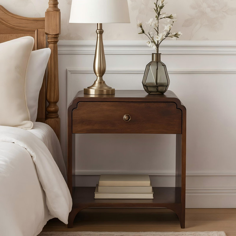 45cm W Solid Wood Bedside Table