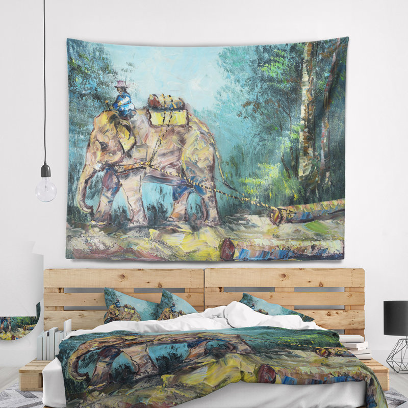 Tapisserie «Elephant Animal», H 32 po x l 39 po