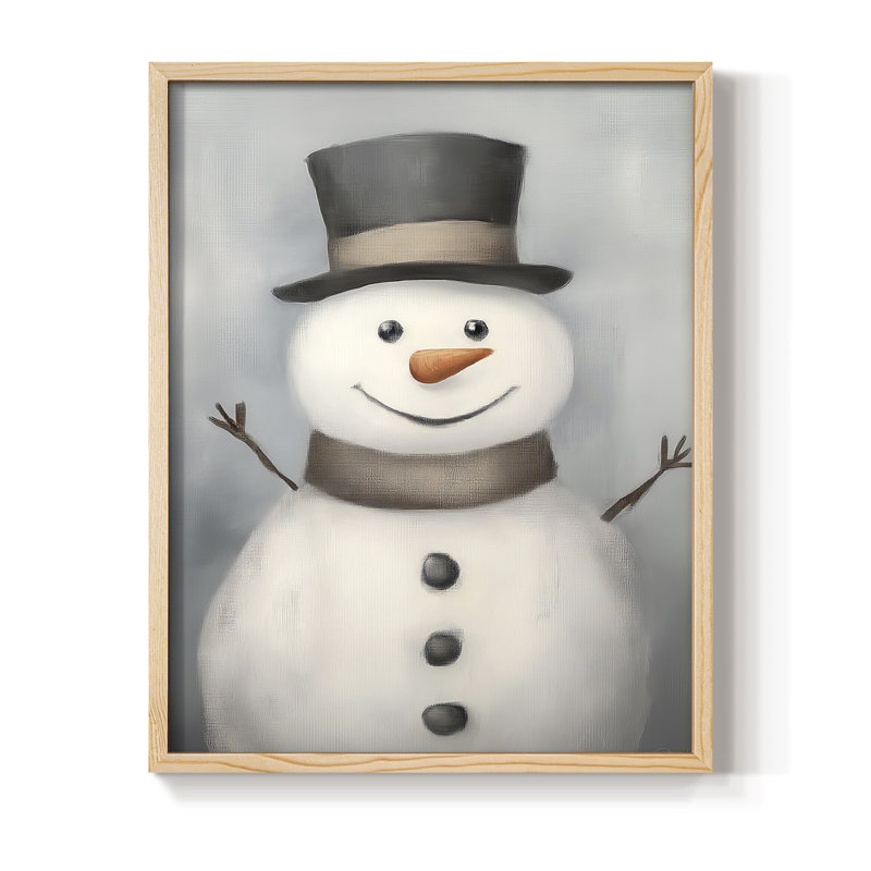 «Christmas Holiday Art», série 2 - CCV III, reproduction encadrée - bois massif, Naturel