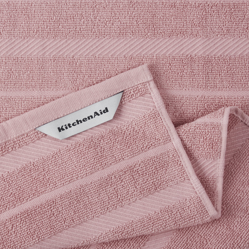 KitchenAid Albany Kitchen Towel 4-Pack Set, Pink