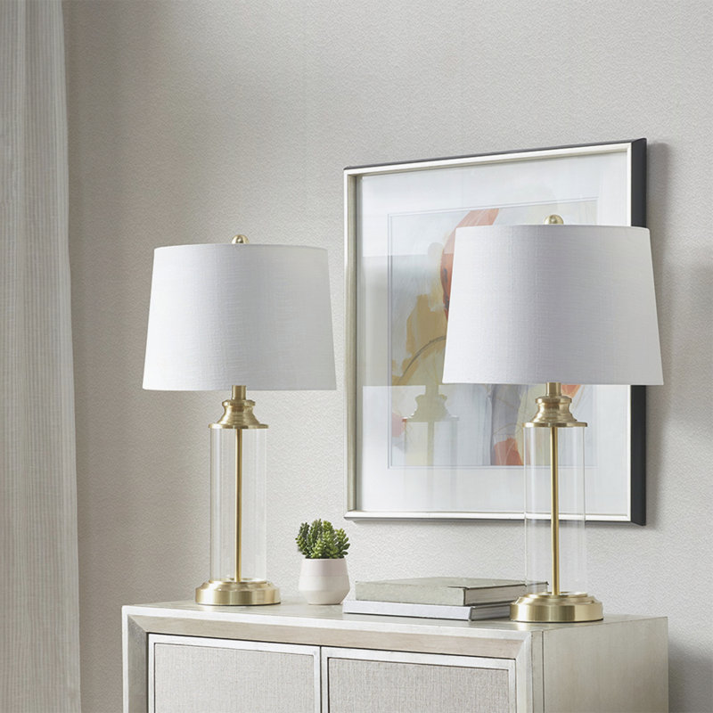 Ensemble de 2 lampes de table Clarity, Polyester, Doré