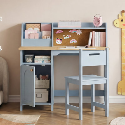 Ensemble de bureau pour enfants avec huche et bureau inclinable 35,4 "W