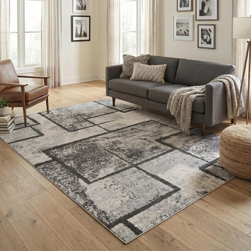 Celil Area Rug, GREY, 120 x 170 cm (Rectangular)