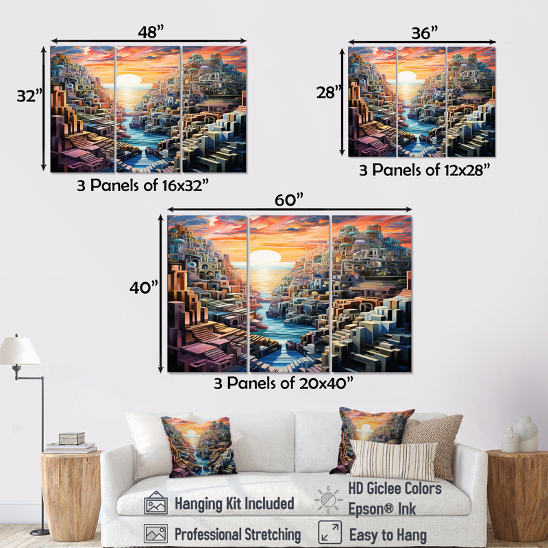 Ensemble de décoration murale Hakon, Toile tendue, H 32 po x l 48 po x P 1 po