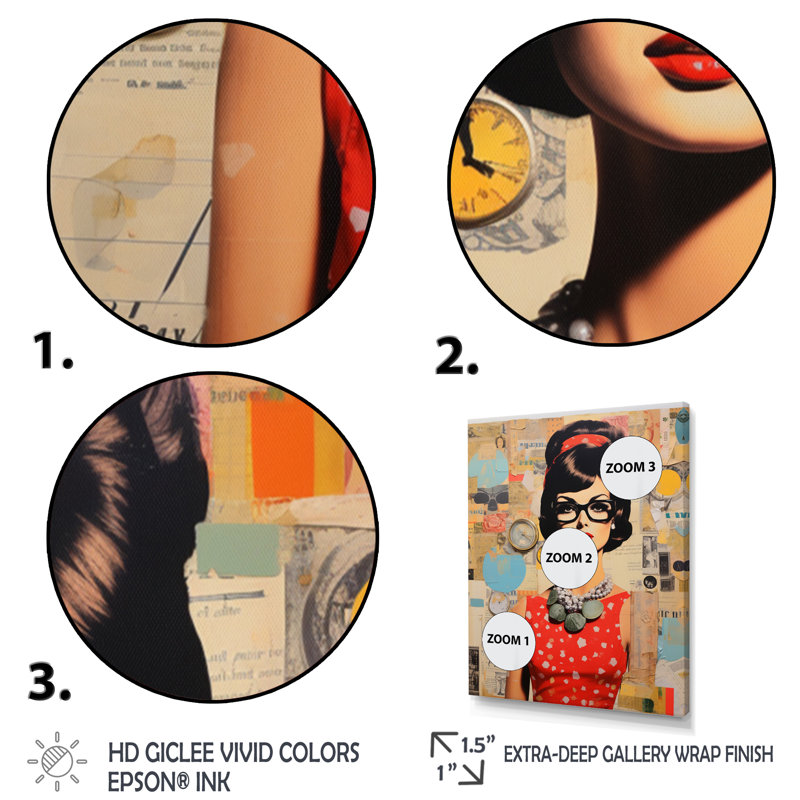 Mid Century Retro Rhythms III - reproduction d'art sur toile, H 40 po x l 30 po x P 1,5 po, Toile tendue