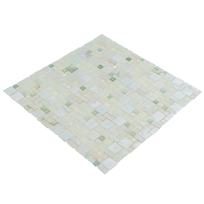 13" x 13" Straight Edge Glass Mosaic Wall & Floor Tile, White