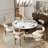 Modern Sintered Stone Round Dining Table With Pedestal Base, Pre-Assembly-1625717215-1625717209