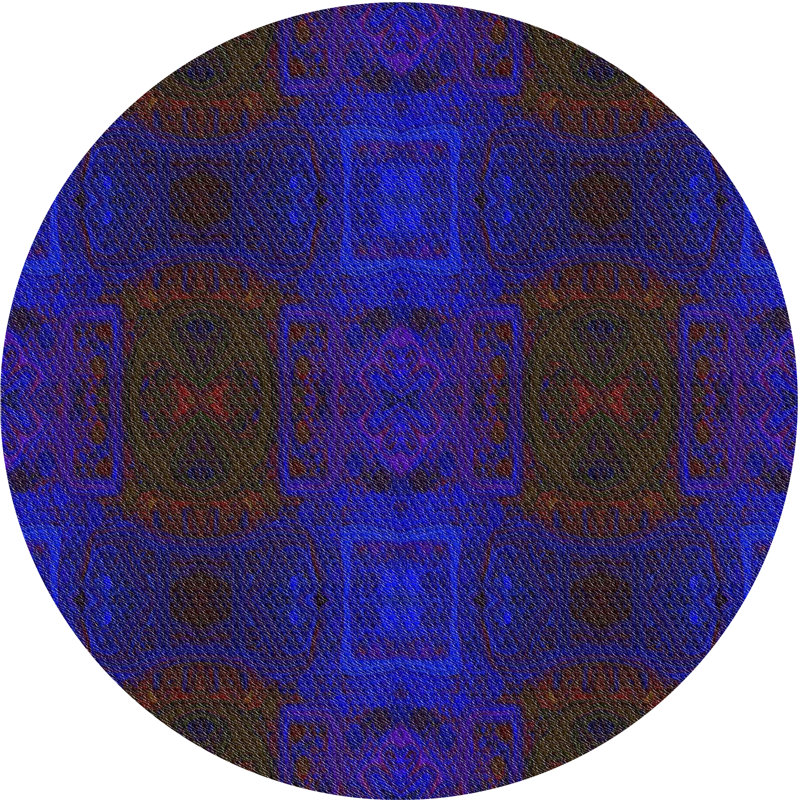 Geometric Indoor Rug, Round 7'