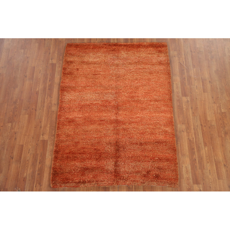 Orange Moroccan Oriental Area Rug 4x6