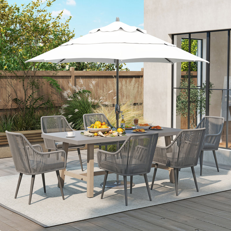 Rectangular Outdoor Dining Set With Cushions