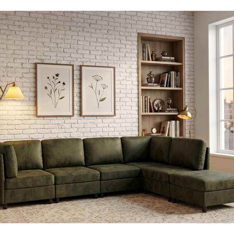 Canapé modulaire en similicuir rembourré