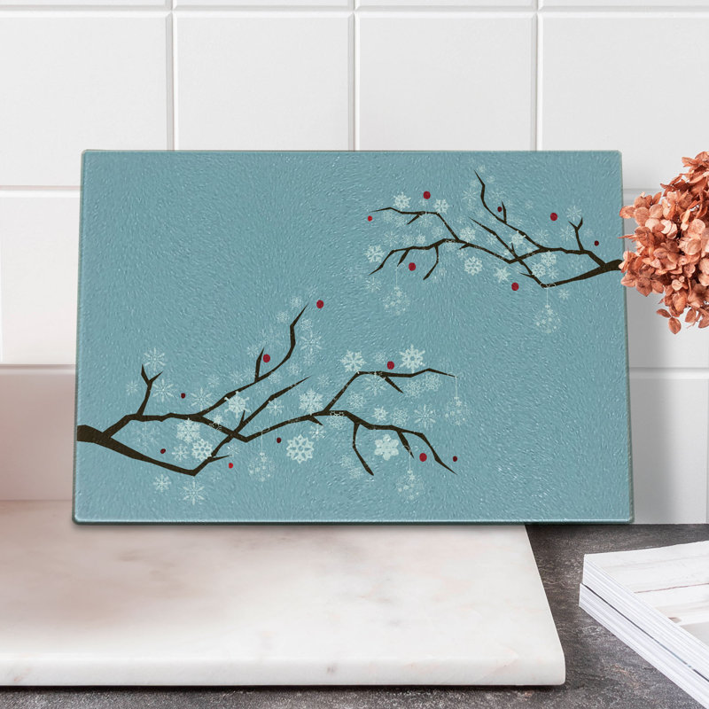 Planche à découper en verre trempé Ambesonne Snowy Trees